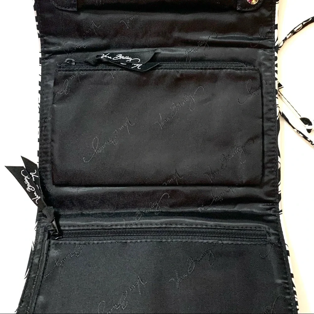 VERA BRADLEY Jewelry Case Folio in Recycled Cotton, black, white and gray